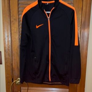 Nike Black and Orange Sporty Windbreaker